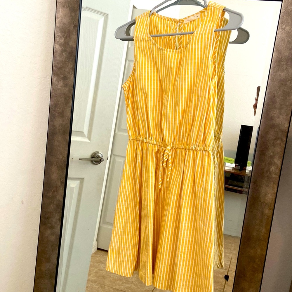 Yellow and white stripes dress